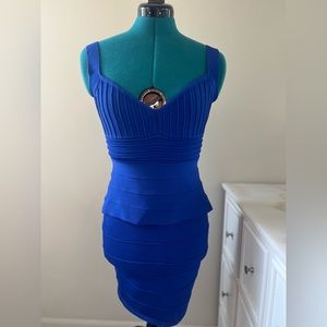 Wow Couture Bodycon Dress (Blue, Medium)
